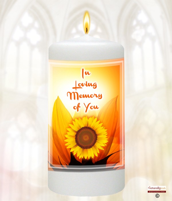 Sunflower Remembrance Favour Candle (White)
