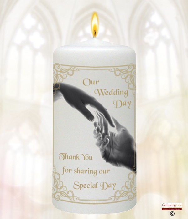 Hand to Hand Gold Wedding Favour (White)