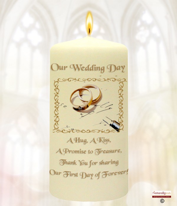 Rings & Pen Gold Wedding Favour (Ivory)