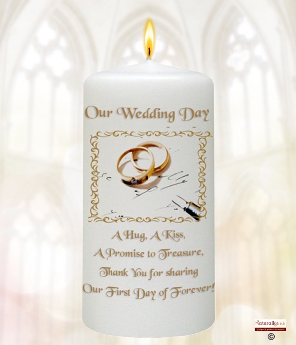 Rings & Pen Gold Wedding Favour (White)
