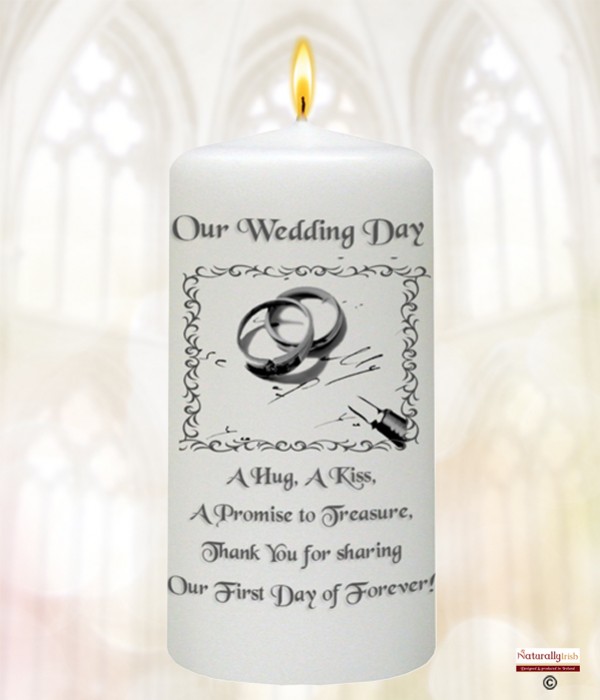 Rings & Pen Silver Wedding Favour (White)