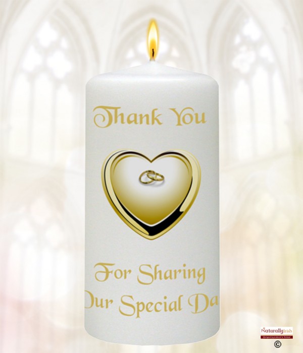 Heart & Rings Gold Wedding Favour (White)