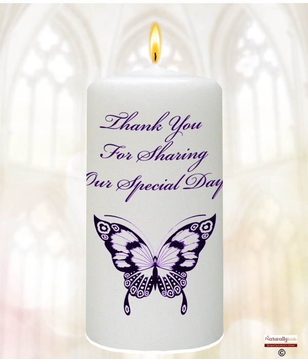 Magestic Purple Butterfly Wedding Favour (White)