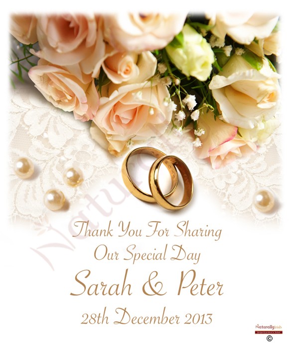 Pearl Rings Peach Roses Gold Wedding Favour White Product Code 900794