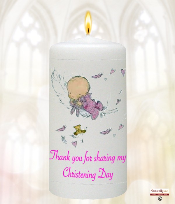Feather Baby Pink Christening Favour
