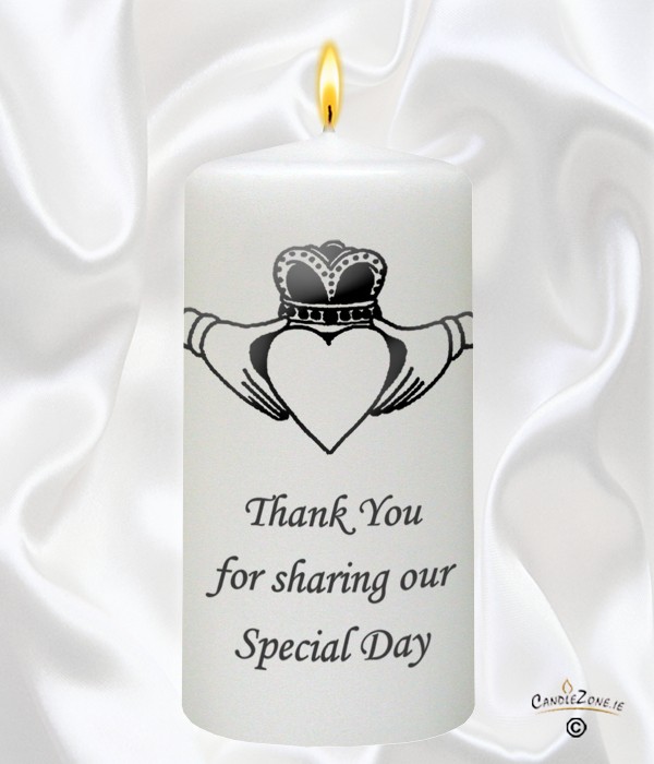 Claddagh Heart Black Wedding Favour (White)