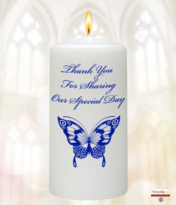 Magestic Blue Butterfly Wedding Favour (White)