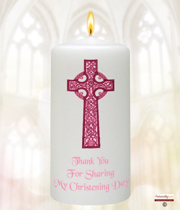 Holy Cross Pink Christening Favour