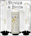Doves and Swans Wedding Candles
