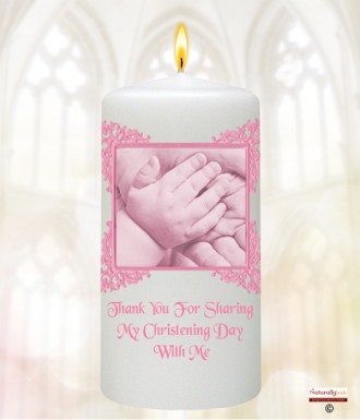 Baby Hands Pink Christening Favour (White)