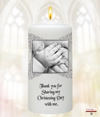 Baby Hands Christening Favour Candles