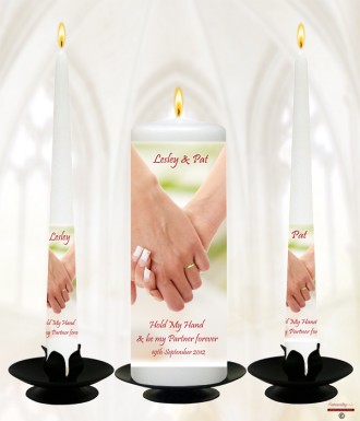 Wedding Gold Rings Wedding Candles (Ivory)