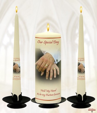 Wedding Gold Rings Wedding Candles (Ivory)