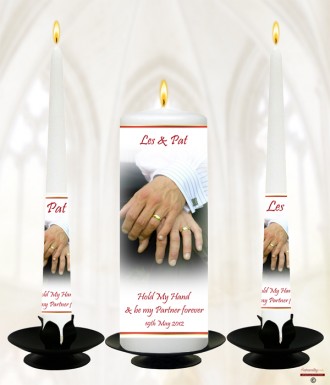 Wedding Gold Rings Wedding Candles (Ivory)