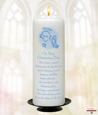 Christening Angel Blue Christening Candle