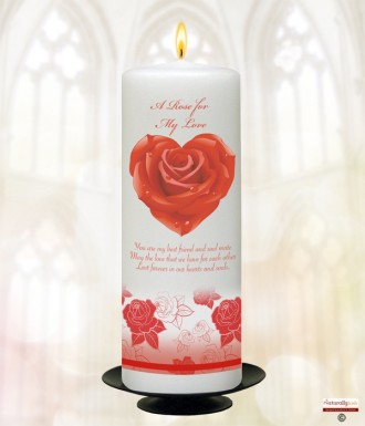 Hearts and Roses Love Candle