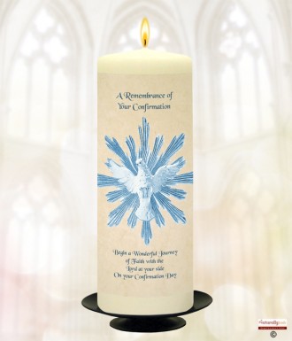 Blue Dove Confirmation Candle