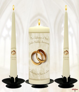 Rings Happy Golden Wedding Anniversary Candles