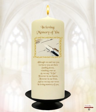 Pen Gold Wedding Remembrance Candle