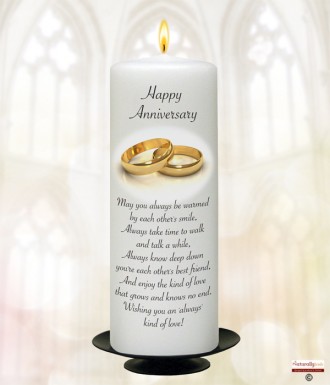 Happy Anniversary Plain Gold Rings Candles
