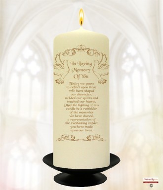 Gold Doves Wedding Remembrance Candle