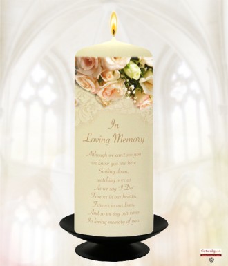 Peach Rose Gold Wedding Remembrance Candle