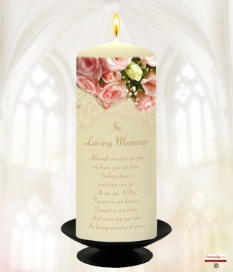 Pink Rose Gold Wedding Remembrance Candle