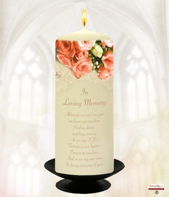 Coral Rose Gold Wedding Remembrance Candle