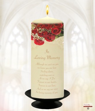 Red Rose Gold Wedding Remembrance Candle