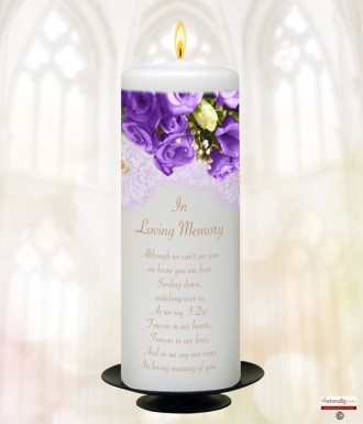 Purple Rose Gold Wedding Remembrance Candle