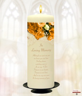 Orange Rose Gold Wedding Remembrance Candle