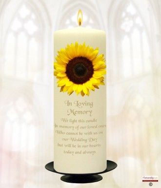 Sunflower Gold Wedding Remembrance Candle