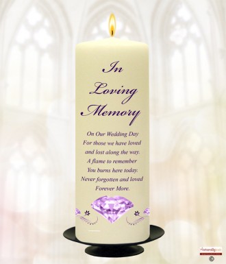 Diamonds Are Forever Purple Wedding Remembrance Candle