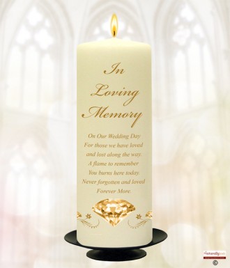 Diamonds Are Forever Gold Wedding Remembrance Candle