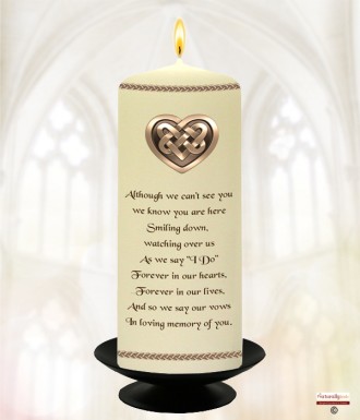 Celtic Heart Gold Wedding Remembrance Candle