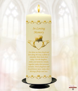 Claddagh Heart Gold Wedding Remembrance Candle
