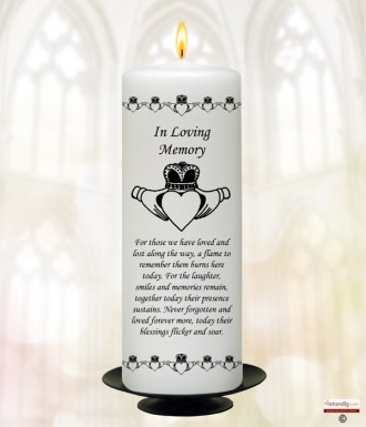 Claddagh Heart Black Wedding Remembrance Candle