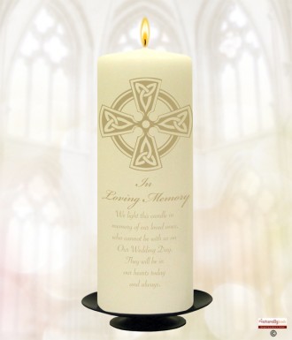 Trinity Cross Gold Wedding Remembrance Candle