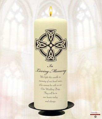Trinity Cross Black Wedding Remembrance Candle
