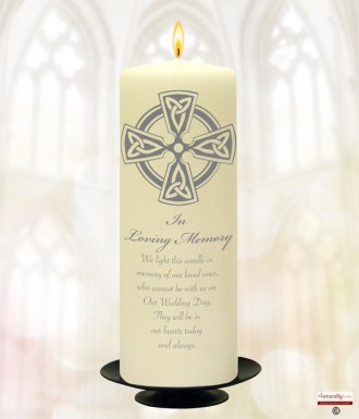 Trinity Cross Silver Wedding Remembrance Candle