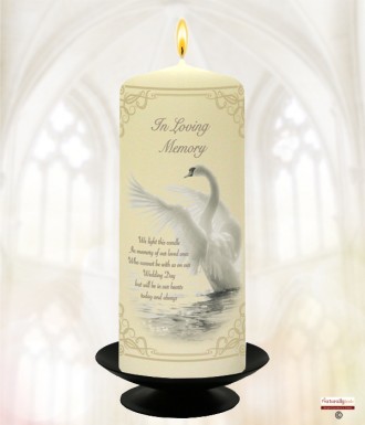 Swan Gold Wedding Remembrance Candle