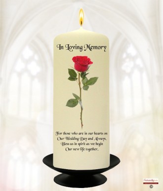 Single Red Rose Wedding Remembrance Candle