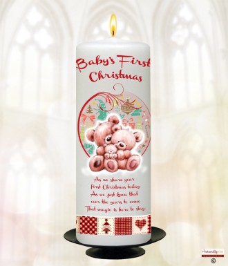 Personalised Babys First Christmas Candles.