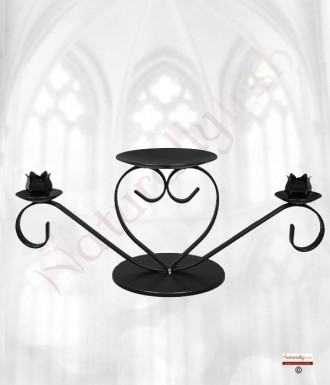 Heart Unity Candle Holder - Black