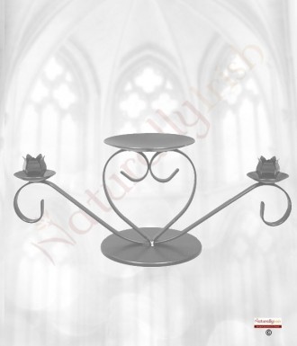 Heart Unity Candle Holder - Silver