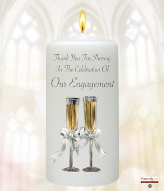 Engagement Glasses Favour Candle (White)