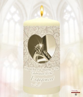 Engagement Love Heart Favour Candle (Ivory)