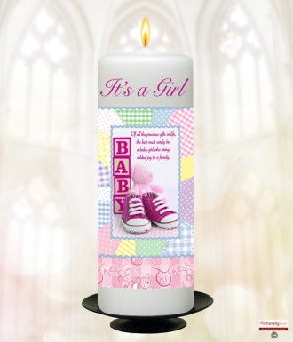 Quilt Girl Candle (White)