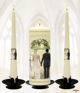 Together Forever Gold Wedding Candles (Ivory)