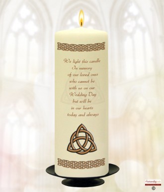 Trinity Knot Gold Wedding Remembrance Candle (Ivory)